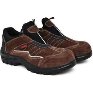 Ozarro Suede Leather Steel Brown Toe Safety Shoes, S4440, Size: 6
