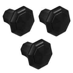 Plantex Knobs for Drawer/Octagon Shape Drawer Knobs/Knobs for Cabinets/Pull-Push Knobs for Kitchen/Bedroom Drawer (Pack of 3) DTK-302, Black