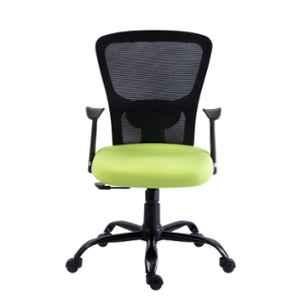 Bluebell Golf Ergonomic Med Back Black & Green Revolving Chair, BBVS02-EC04