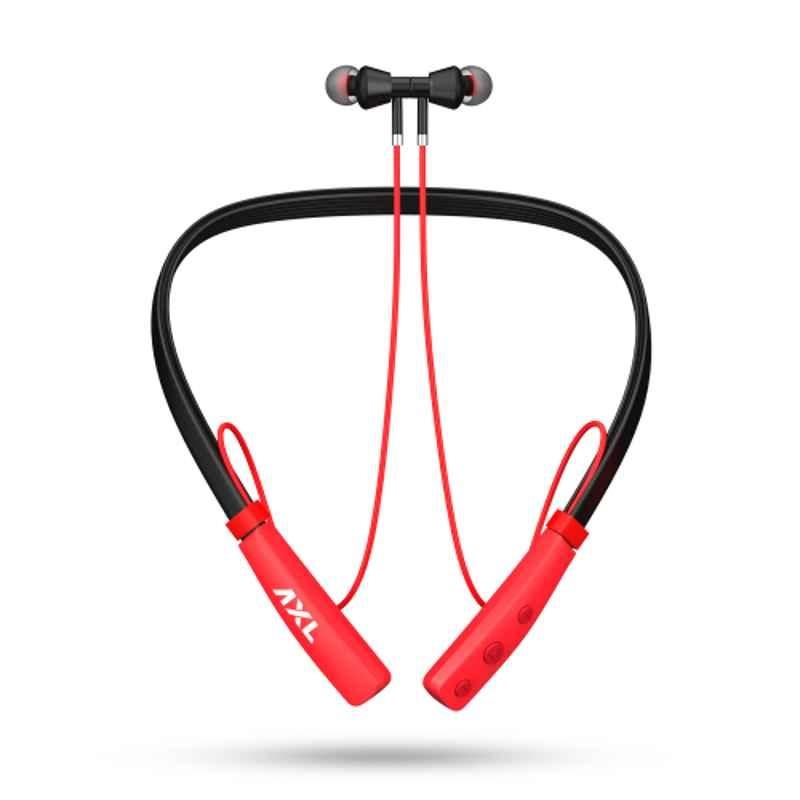AXL Red In Ear Wireless Neckband Earphone with Mic, ABN-07-RED
