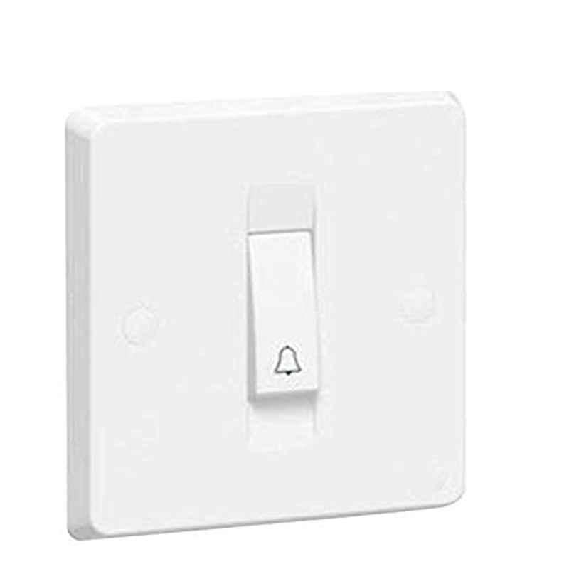 Tenby 1 Gang ABS White Bell Push Switch