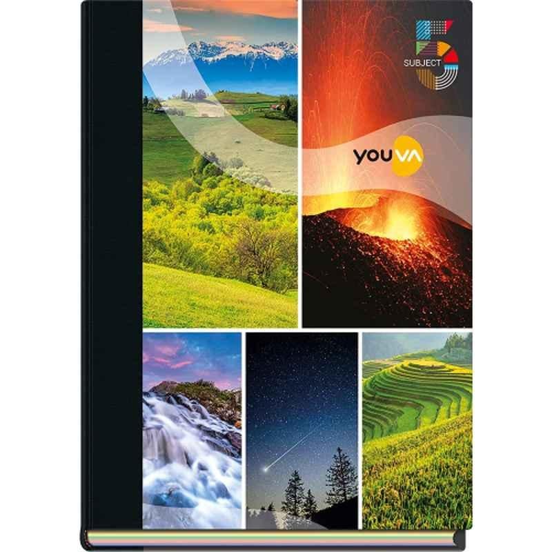 Navneet Youva 400 Pages Assorted Design Five Subject Case Bound Single Line Notebook, 22365