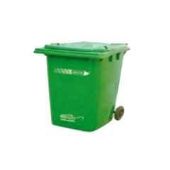 Delta 120L Green Plastic Dustbin with 2 Wheels, DWB-120-REG-G
