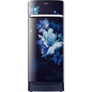 Samsung 215 Litre 5 Star Stainless Steel Midnight Blossom Blue Direct Cool Single Door Refrigerator, RR23C2H35UZ/HL