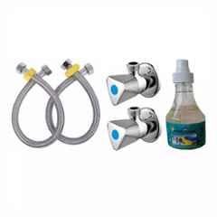 Fastgear Triangle Stainless Steel Silver Chrome Finish Bathroom Faucet Set, FG1076