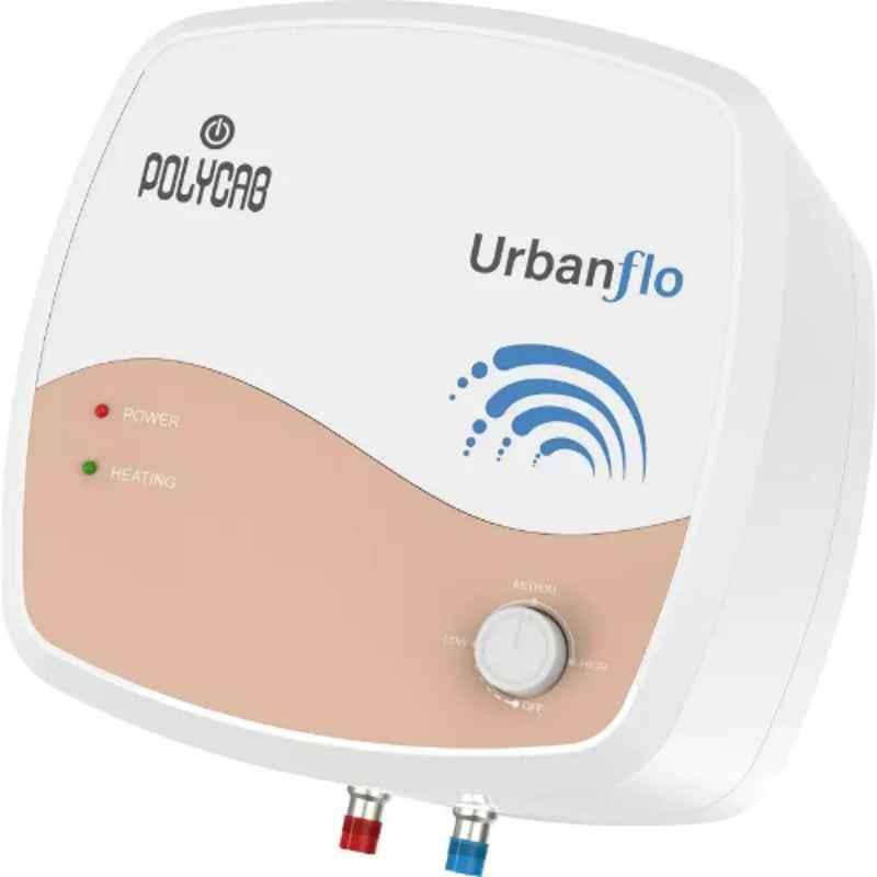 Polycab Urbanflo 15 Litre 2 kW White & Orange Storage Water Heater, POLY0556