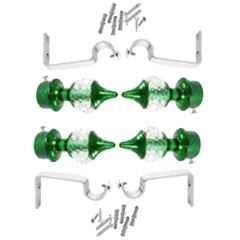 Ojass 10x5cm Stainless Steel Green Solid Crystal Diamond Curtain Bracket with Support Clamp, SCB04SGRN (Pack of 4)