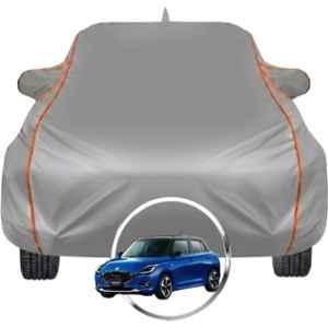 Allextreme Polyester Grey Piping Car Cover with Triple Stitched Reflective Piping for Maruti Suzuki Swift Fits All Model & Year, MAR-SUZ-SWIFT-BLK