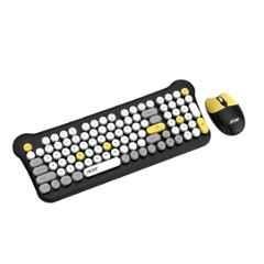 Acer Cuteo Wireless Black Keyboard & Mouse Combo with 2.4GHz Wireless USB Receiver, Retro Round Keycaps & Plug & Play Compact Design, ZC.A01SI.4YM