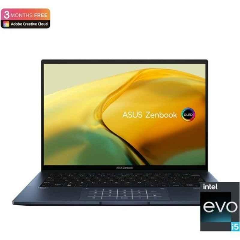 Asus Zenbook 14 Intel Core I5-1240P 8GB/512GB SSD 14 inch Ponder Blue Slim Ultrabook Laptop, UX3402ZA-OLED1P5W