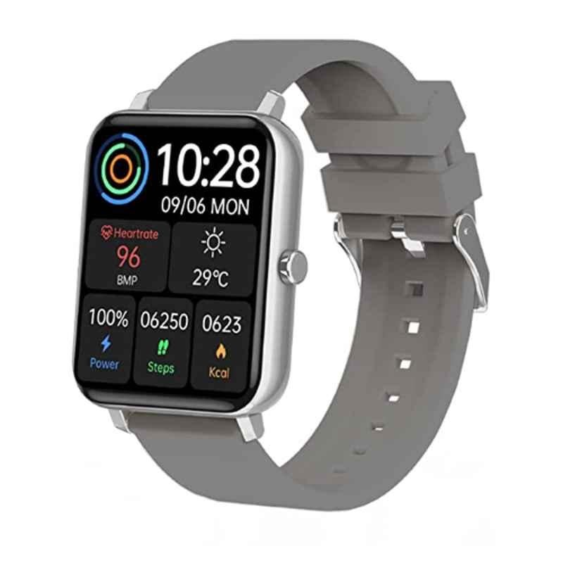 Swott Armor 007 1.69 inch Silver & Grey Touchscreen Bluetooth Calling Smartwatch with 24 Sports Mode, SpO2 & Heart Rate Monitoring