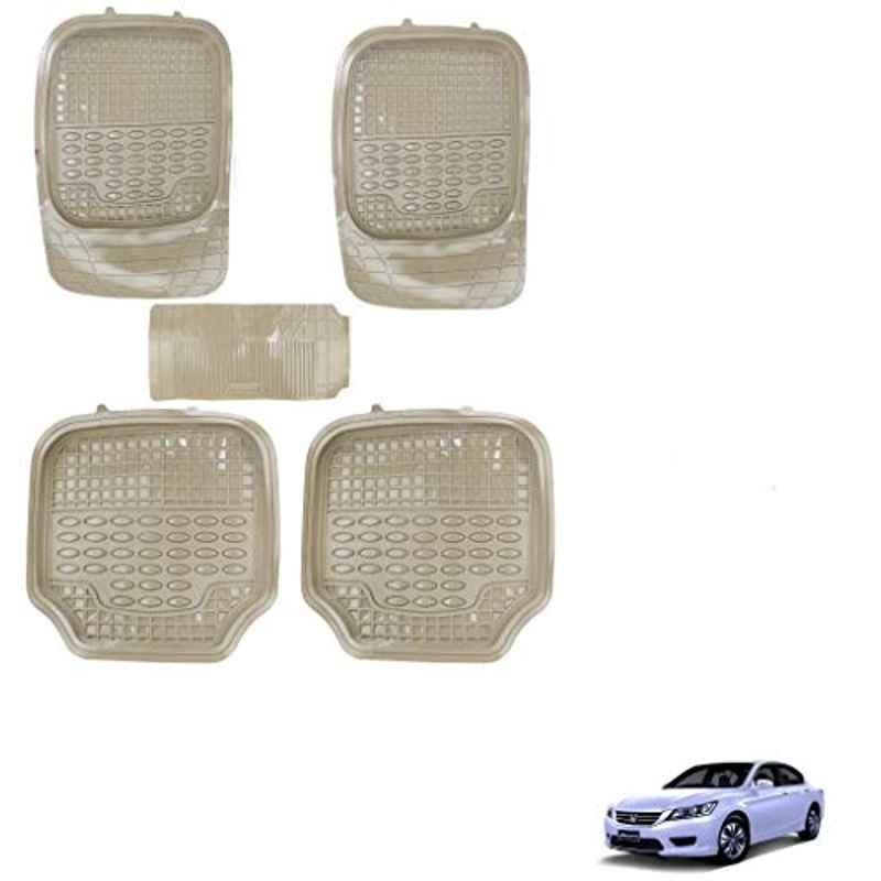Kozdiko 5 Pcs 4G Beige Rubber & PVC Heavy Car Foot Mat Set for Honda Accord, koz_80824