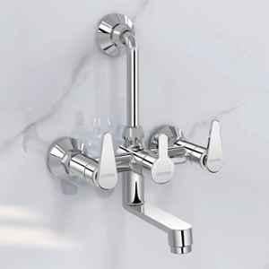 Plantex Wall Mixer for Bathroom 2-in-1 with L-Bend Connector for Overhead Shower/Tap Mixer/Water Saving Nozzle Tap-7 Year Warranty (LEA-718-Chrome)