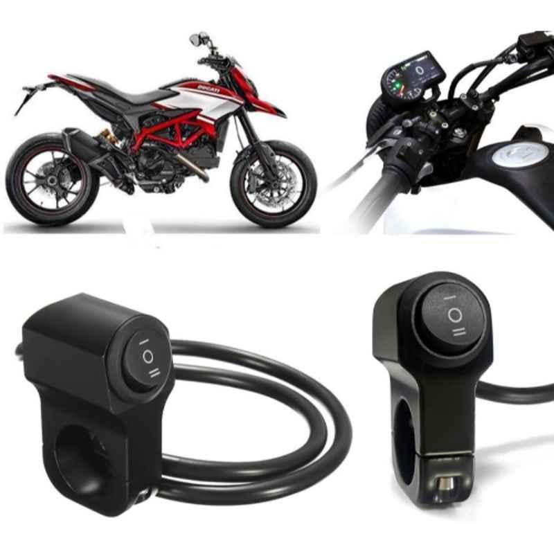 Auto Pearl 12V Aluminium Alloy Black Motorcycle Handlebar Headlight Switch for Hypermotard