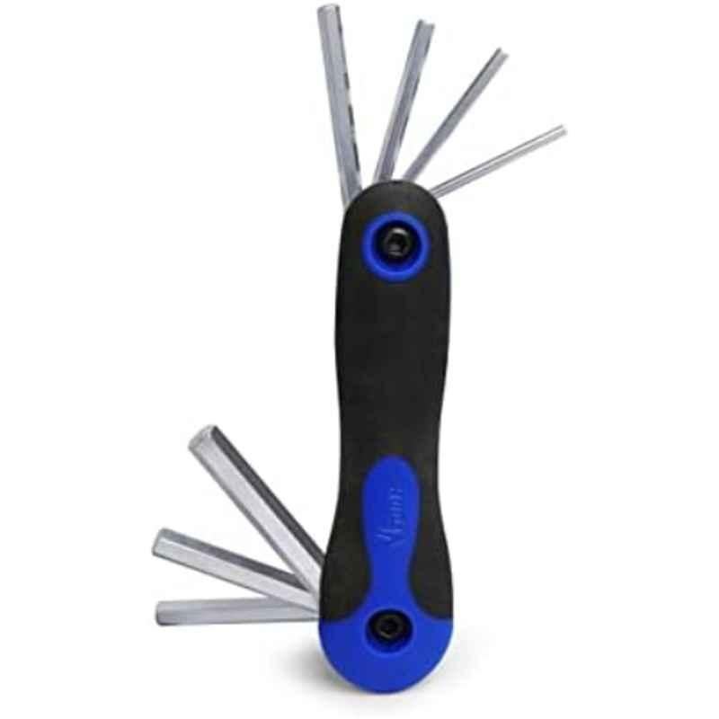 VTOOLS 2-8mm CrV Folding Hex Alley Key for Basic Home Repair & General Applications, VT2186