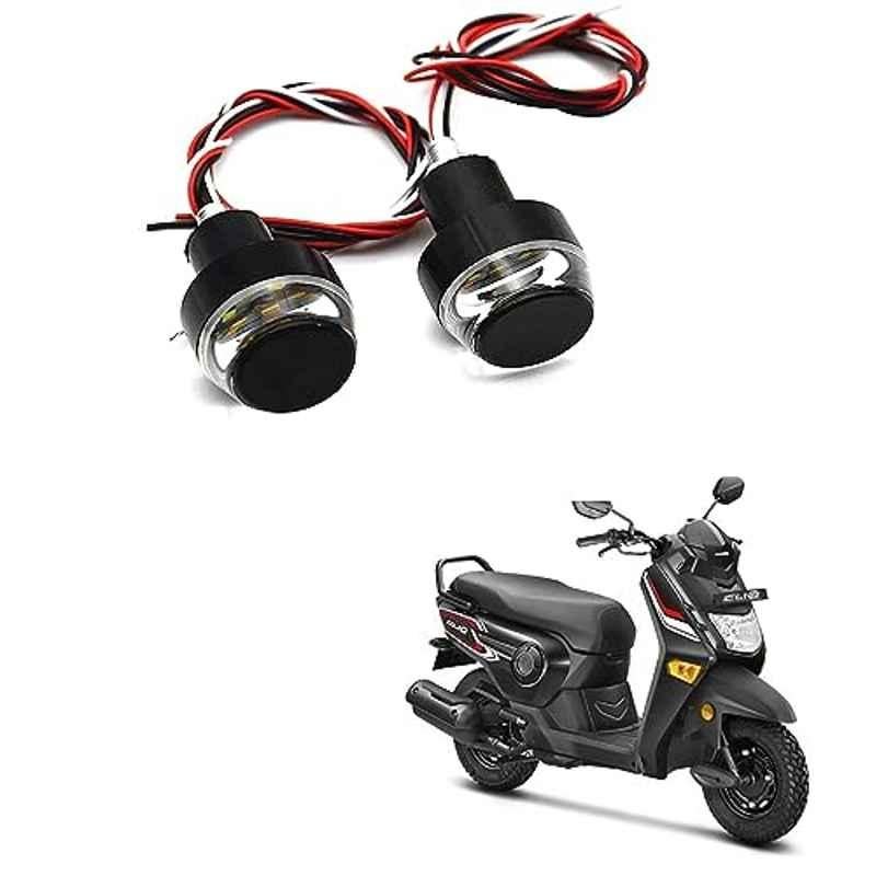 Kozdiko 2 Pcs Dual Colour Motorcycle LED Indicator Turn Signal Handle Bar Light Set for Honda Cliq Mileage