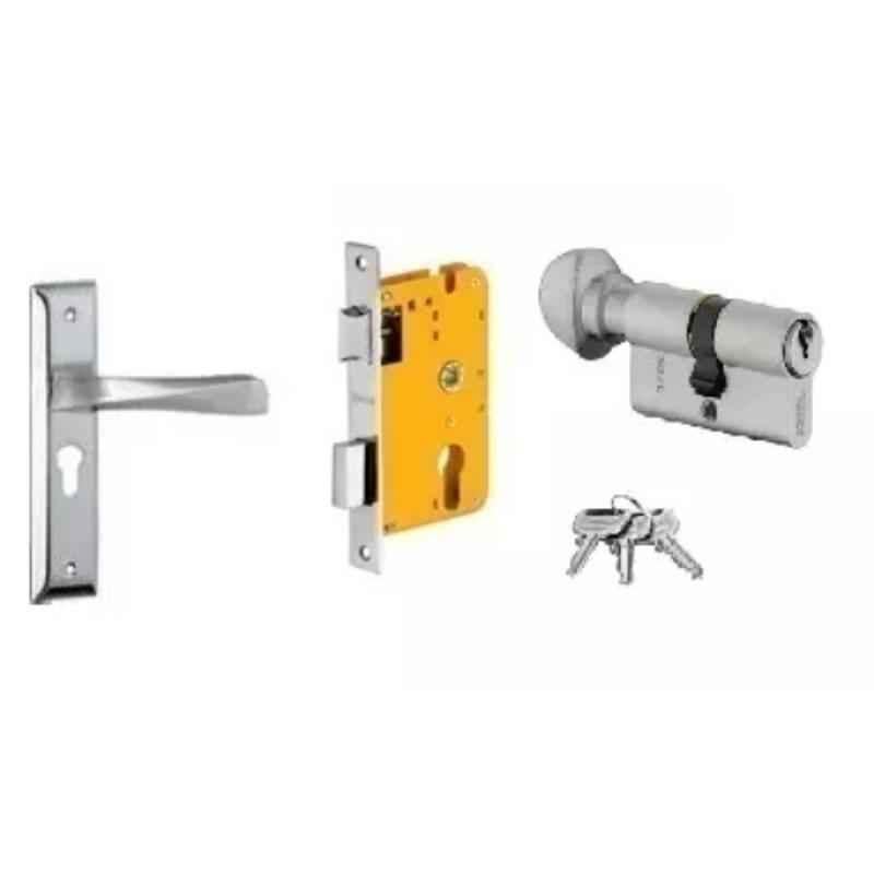Dorset HL Series Noha 70mm Stainless Steel Patina Finish Door Handle Lock Set with Knob & Key (Pack of 3)