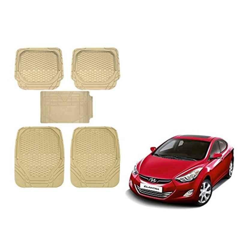 Kozdiko 5 Pcs 8855TW Beige Car Foot Mat Set for Hyundai Elantra, koz_30752