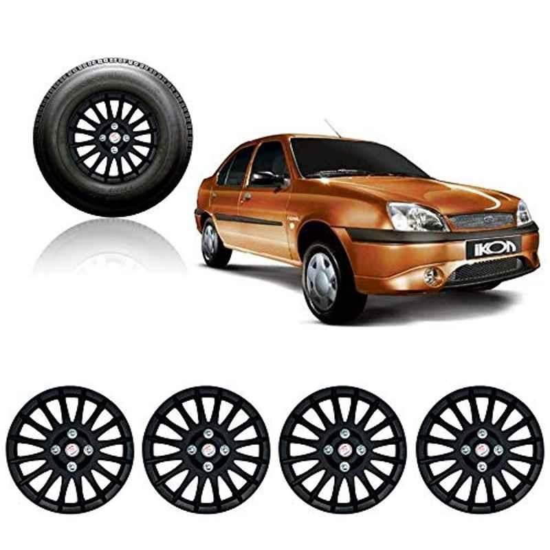 Auto Pearl 4 Pcs 14 inch Black Wheel Cover Set for Ford Ikon