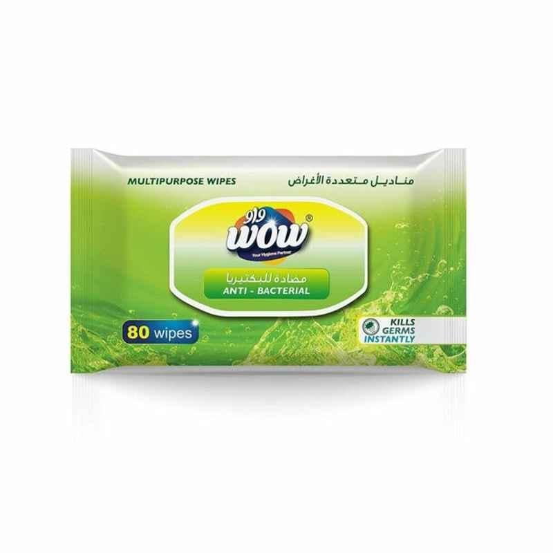 Wow Anti-Bacterial Multipurpose Wipes, 80 Pcs/Pack
