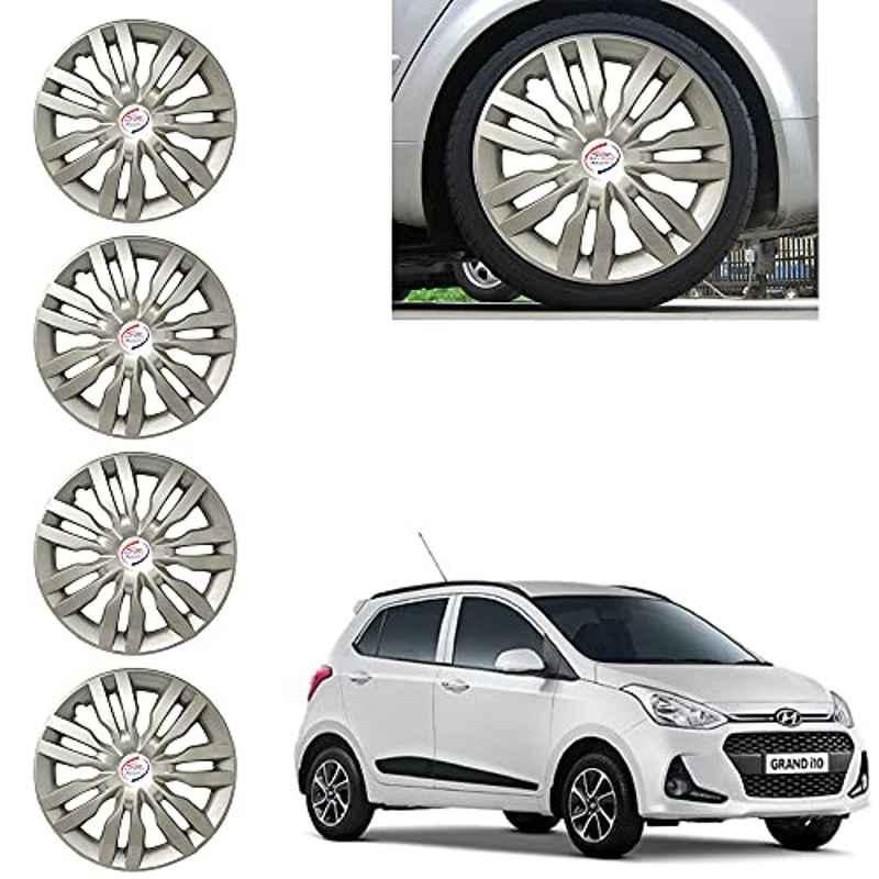 Buy Auto Pearl 4 Pcs 14 inch Silver ABS Press Type Hubcap Wheel