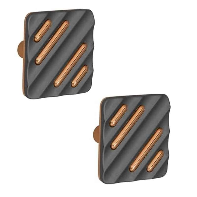Plantex Knobs for Drawers/Drawer Knobs for Cabinets/Pull-Push Knobs for Kitchen/Bedroom Drawer (Pack of 2) SH-434, Rose Gold & Grey