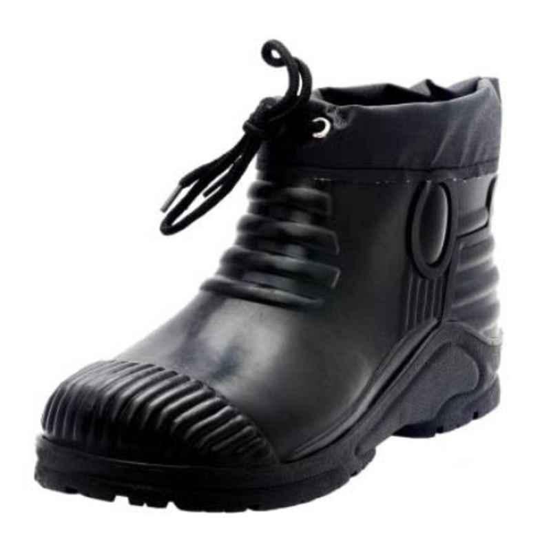 Acme Cosmos Ultra PVC Steel Toe Black Ankle Boot, Size: 5