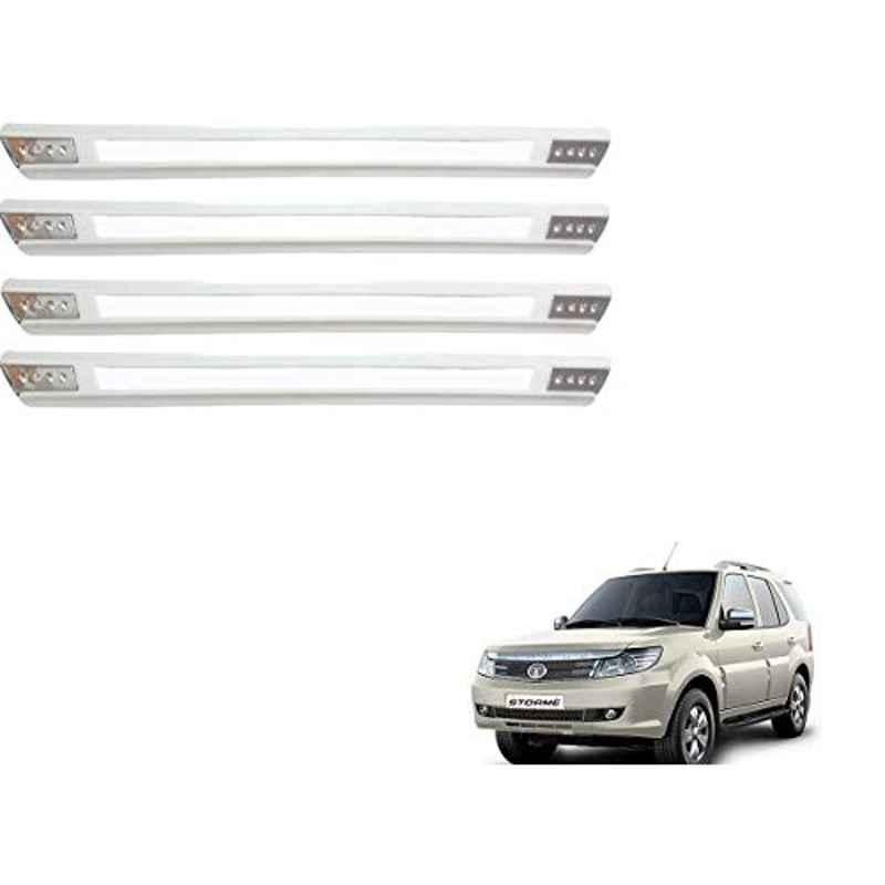 Kozdiko 4 Pcs Designer White Dotted Bumper Protector Set for Tata Safari Storme