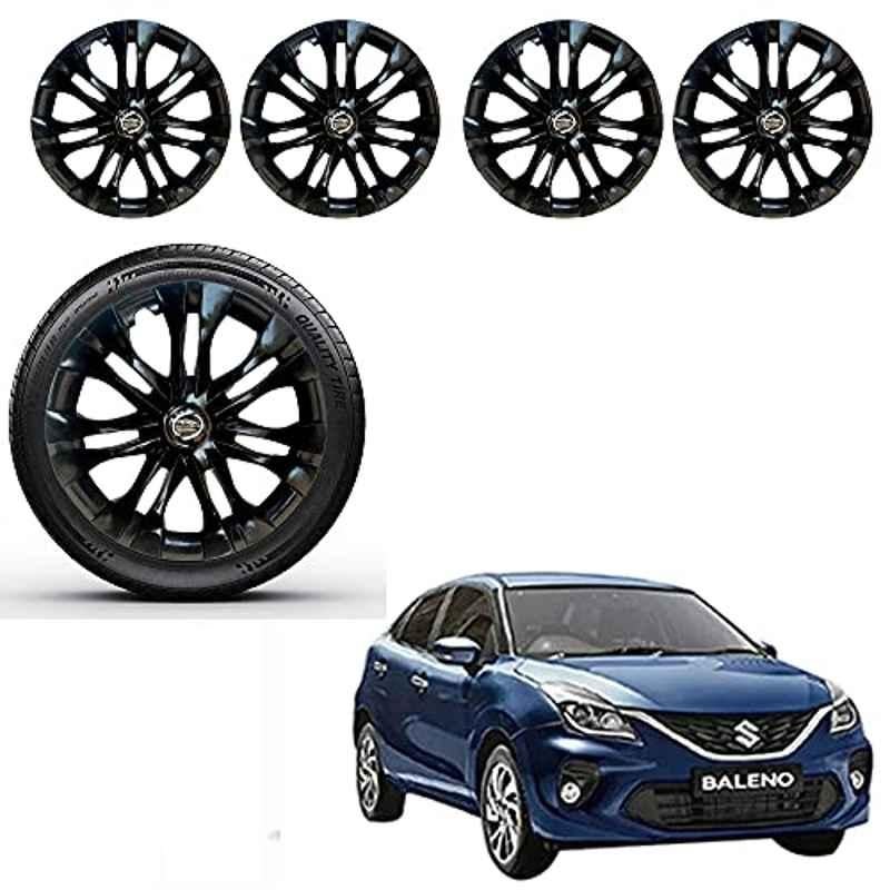 Auto Pearl 4 Pcs 15 inch ABS Black Premium Car Wheel Cover Set for Maruti Suzuki Baleno 2020, WCBLK17