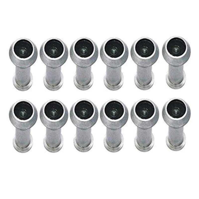 Smart Shophar 2 inch Stainless Steel Silver Vision Heavy Weight Eye View, SHA40EV-VISI-HVSL-P12 (Pack of 12)