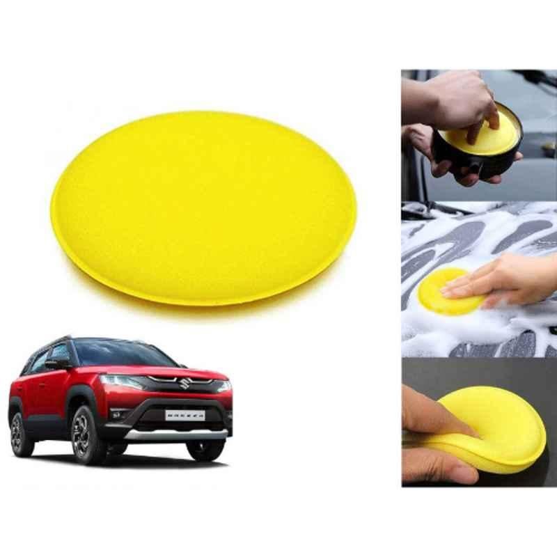 Auto Pearl Polyurethane Beige Washing & Waxing Polish Foam Sponge for Brezza 2022