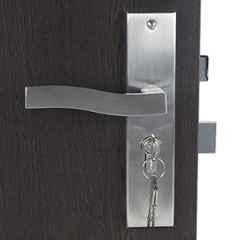 Handle Waala Viva-CYS-BSK 8 inch 60mm Stainless Steel Silver Cylindrical Plate Both Side Key Mortise Door Lock Set