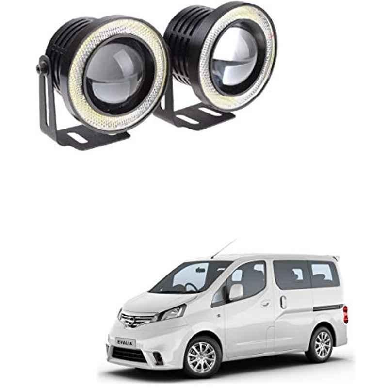 Kozdiko 2 Pcs 15W 3.5 inch High Power White LED Projector COB Fog Light Set with White Angel Eye Ring for Nissan Evalia, koz_72687