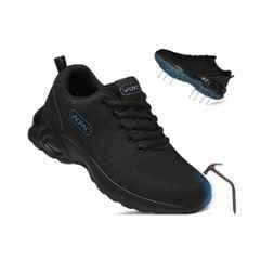 VACPAC Bold Mesh Steel Toe Black Sports Safety Shoes for Daily Use, Size: 8.5