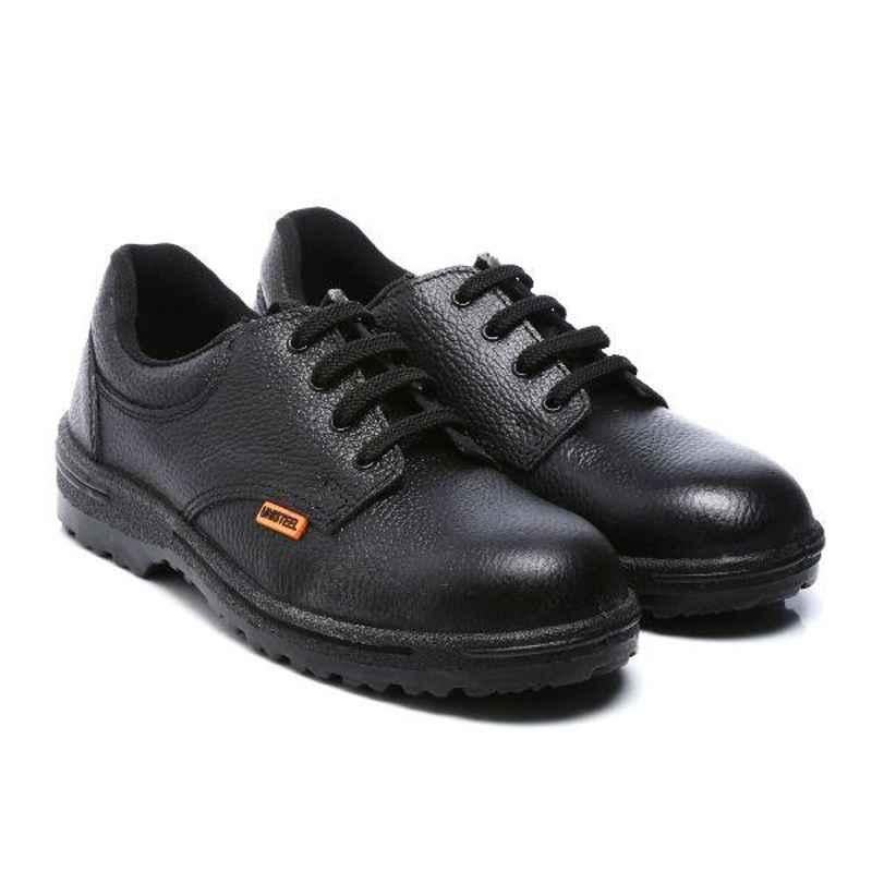 Unistar Leather Steel Toe PU Sole Black Work Safety Shoes, Unisteel_01 _Black, Size: 8
