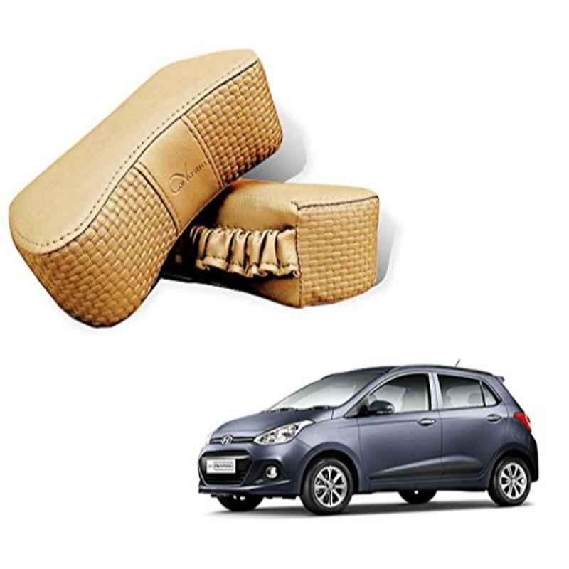 Kozdiko 2 Pcs Memory Foam Beige Neck Rest Cushion Pillow Set for Hyundai i10 Grand