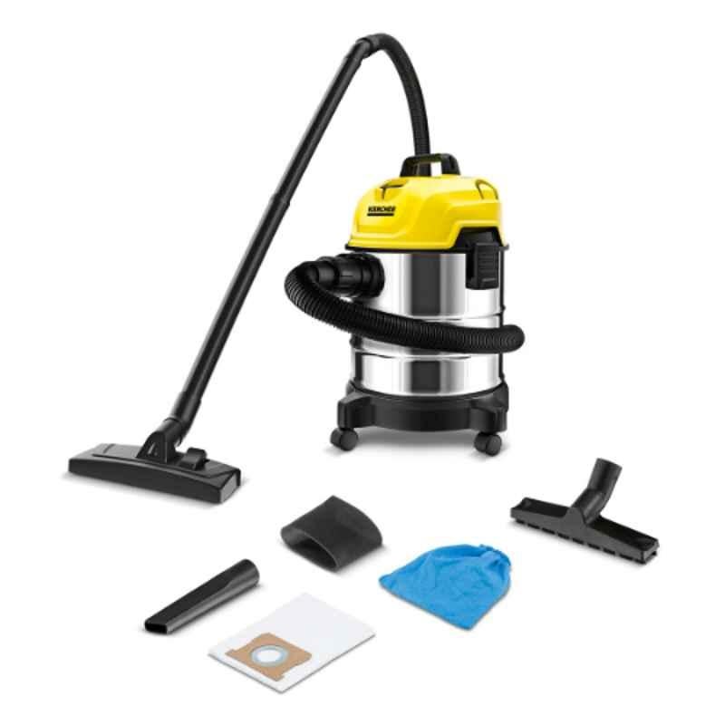 Karcher WD 1S Classic KAP Stainless Steel Wet & Dry Vacuum Cleaner, 10983240