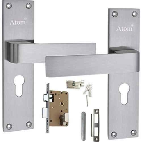 ATOM 205mm Alloy Steel Silver Satin Finish Mortise Door Lock Set,  MH-O33-CY-SS-OSK