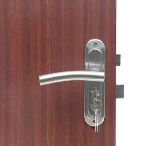 Homexpert MG1102 Stainless Steel Satin Finish Round Plate Heavy Duty Mortise Door Lock Set