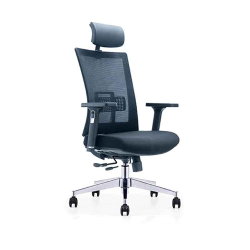 Smart Office Furniture Black High Mesh Back Fabric Seat Office Executive Chair with PU Top 3D Armrest, SMOF-247A