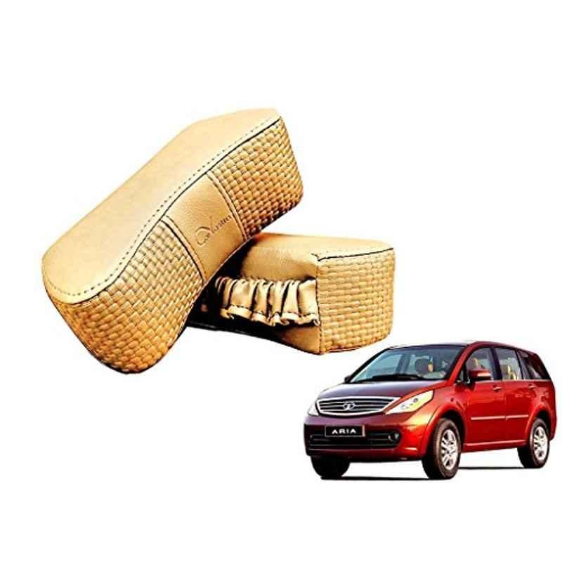 Kozdiko 2 Pcs Memory Foam Beige Luxurious Neck Rest Set for Tata Aria, koz_17886