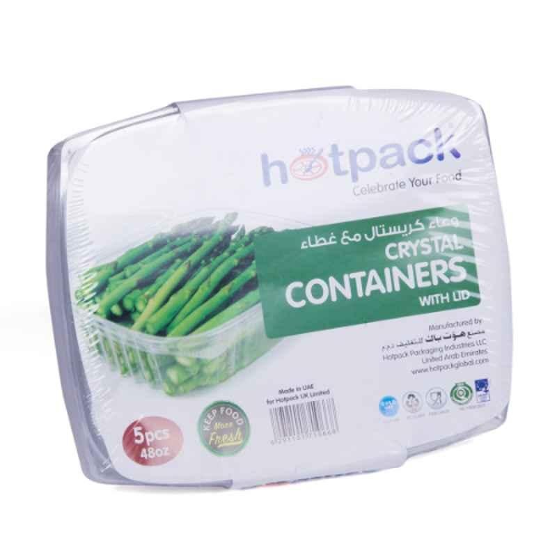 Hotpack 5Pcs 48Oz Crystal Clear Container Set, CCP48