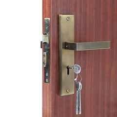 Handle Waala LB301 8 inch 60mm Stainless Steel Antique Brass Finish Mortise Door Lock Set with Brass Lock Body