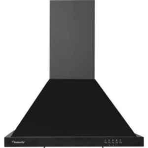 Butterfly Rhino Plus 60cm 80kW Black Manual Clean Wall Mounted Chimney