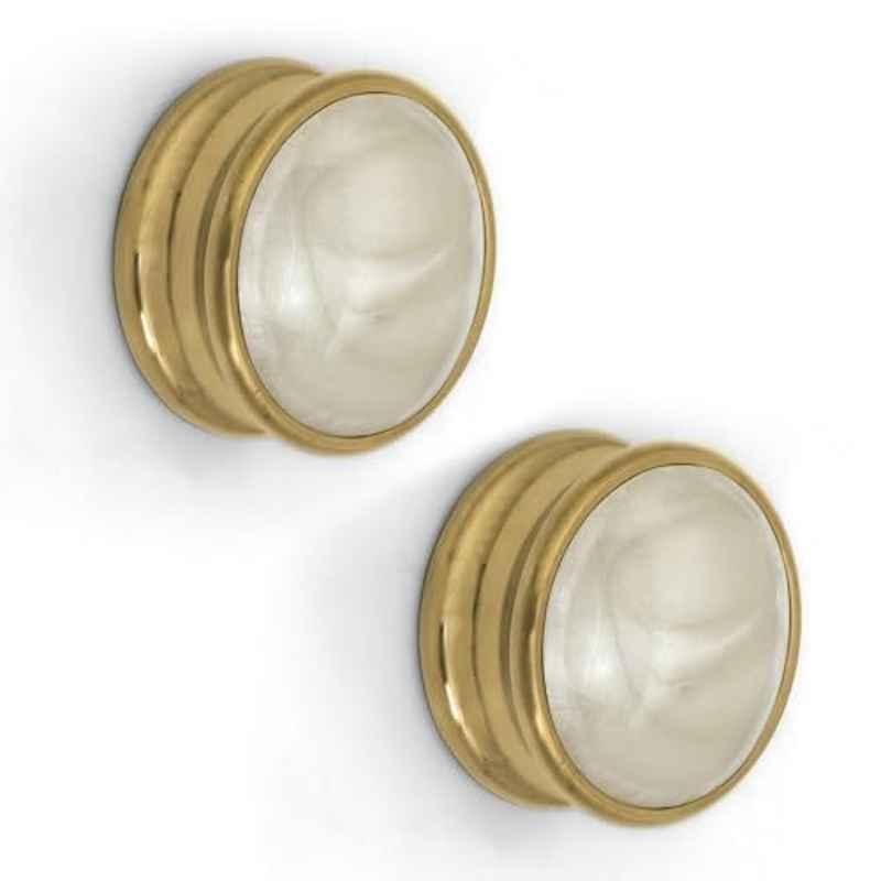 Plantex Knobs for Drawers/Drawer Knobs/Round Knob for Cabinets/Pull-Push Knob for Kitchen/Bedroom Drawer (Pack of 2) Gold