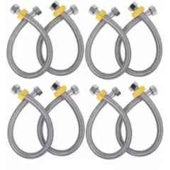 Senkiddpro 24 inch Stainless Steel Chrome Finish Connection Pipe (Pack of 8)