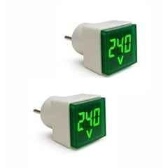 Yokins 50-500VAC ABS Green Plug-In LED Digital Voltmeter, YP-AV (Pack of 2)
