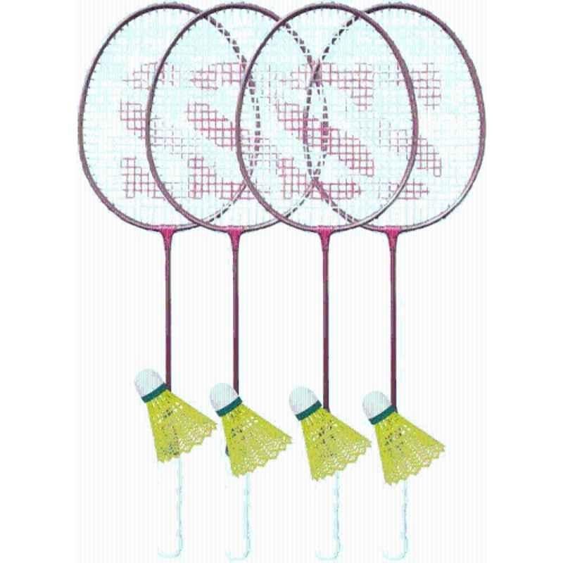STYRKR Alloy Steel Multicolour Champion Play 4 Badminton Kit