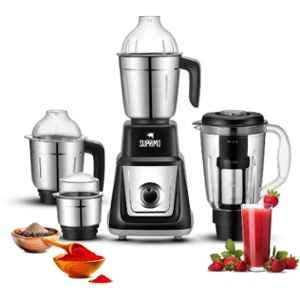 Moonstruck Suprimo 1000W ABS Black & Silver Juicer Mixer Grinder with 4 Jars