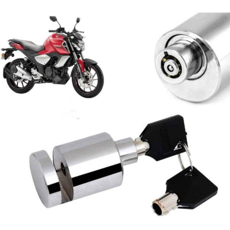 Auto Pearl Stainless Steel Silver Heavy Duty Anti Theft Motorcycle Disc Brake Lock, Lock-492
